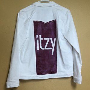 Handpainted ITSY White Denim Jacket